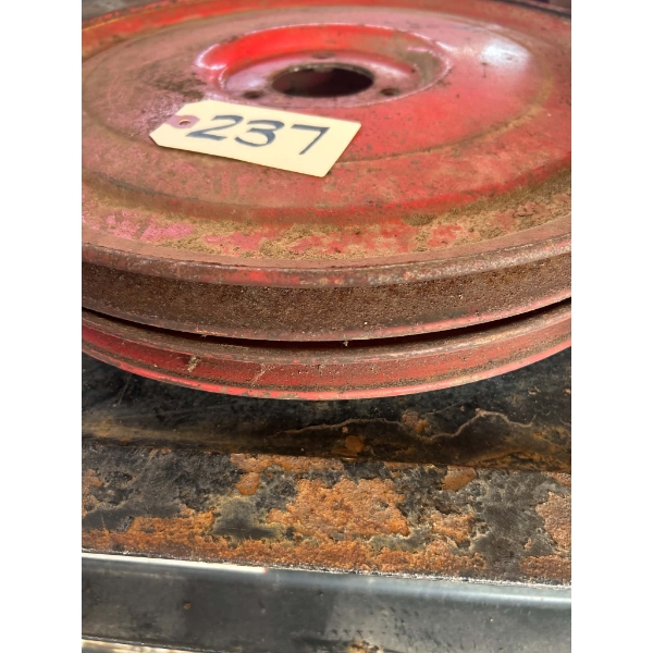 18" Red Stamped Steel Double-Groove V-Belt Pulley