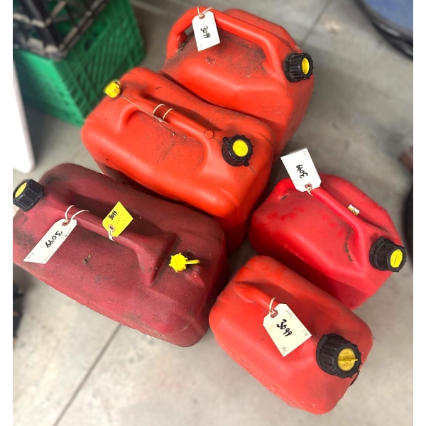Box Lot Mixed Jerry Cans 