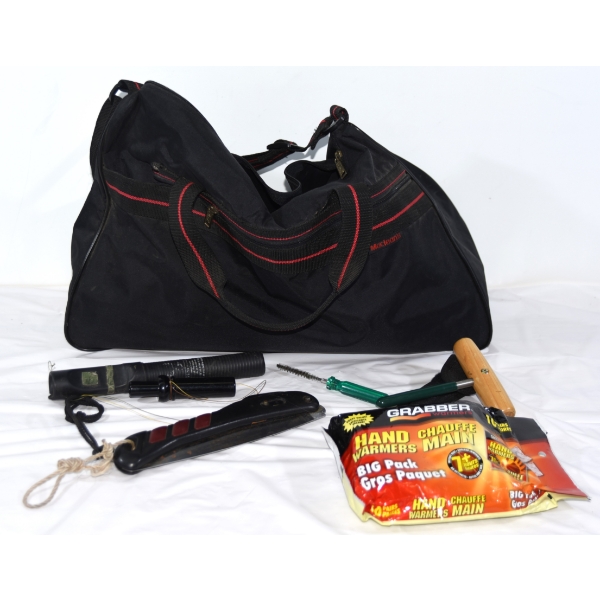 Box Lot Hunting Gear & Duffle Bag 