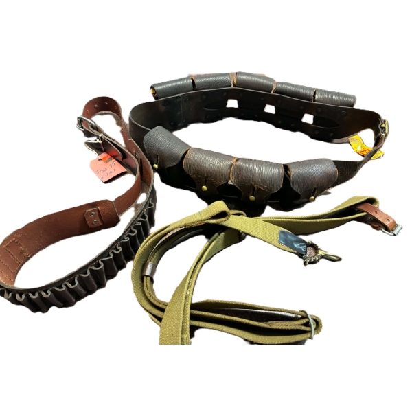 Lot Of Assorted Leather Belts And Canvas Strap 