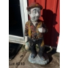 Image 1 : Vintage Painted Concrete Gentleman with Bottle Garden Statue 