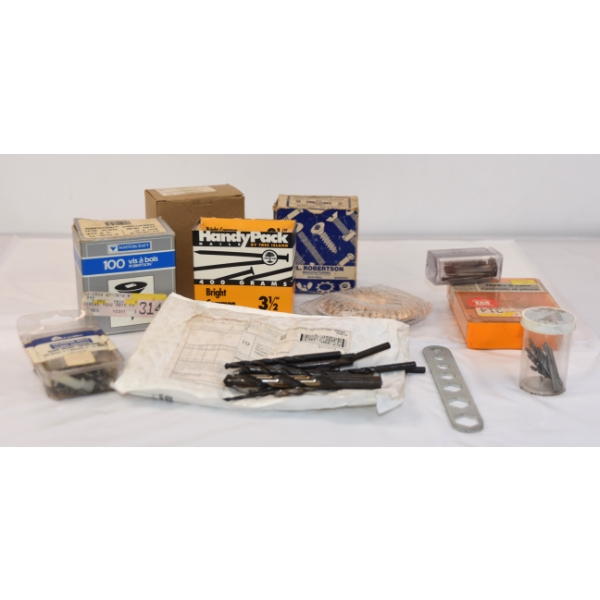 Box Lot Screws, Hooks & Eyes, Etc.