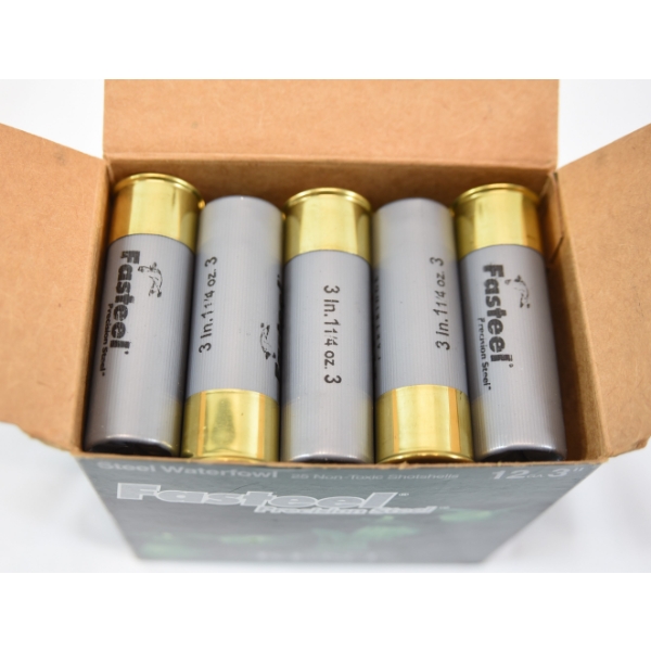 25 Rounds Kent Cartridges Fasteel 12 Gauge 3" 3 Shot Ammunition