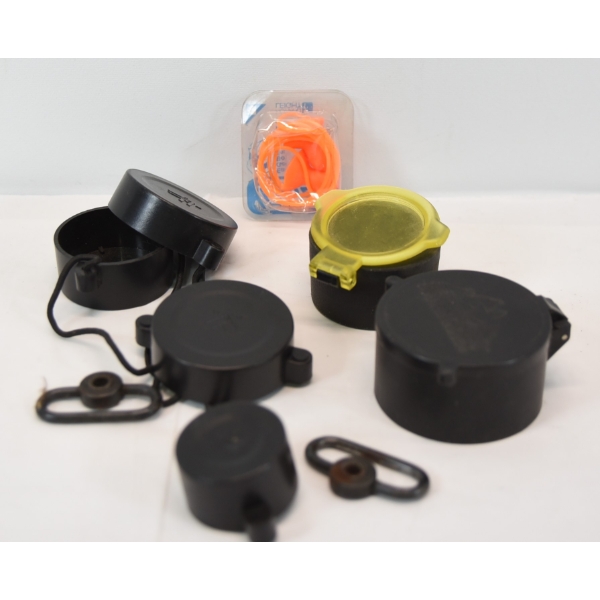Box Lot Scope Cover Assorted Brands & Sizes Partial Sling mount Set Ear Plugs