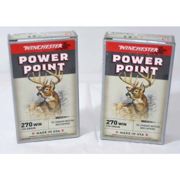 40 Rounds Winchester Power Point 270 Win 150 Grain Ammunition 