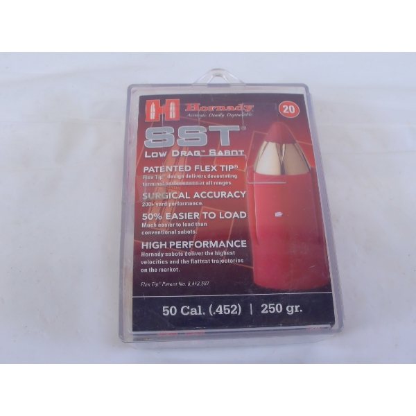 20 Hornady 50 cal SST Sabot with 250gr Low Dry Bullet for M.L.