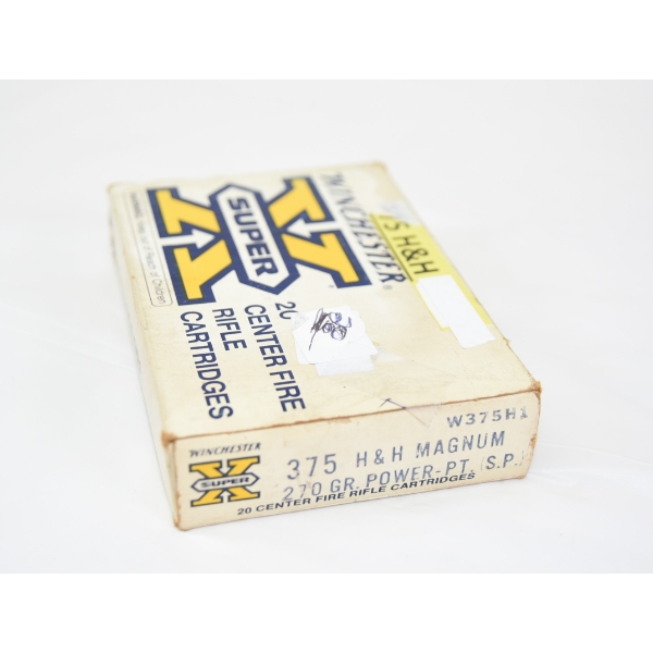 20 Rounds Winchester Super X 375 H&H Magnum270gr. SP Ammunition