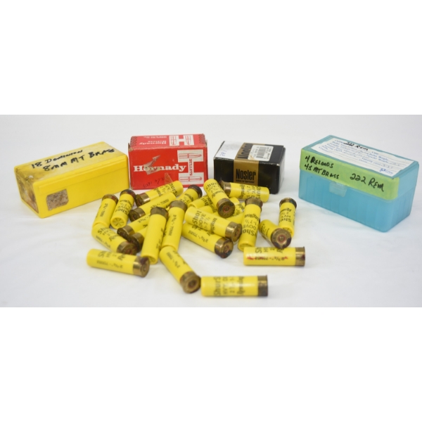 Box Lot Assorted Brands And Caliber Reloading Bullets, Shot Brass & Ammunition 