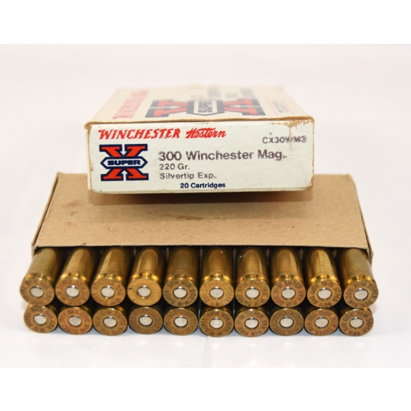 20 Rounds Winchester 300 Mag 220 Grain Silvertip Exp. Ammunition 