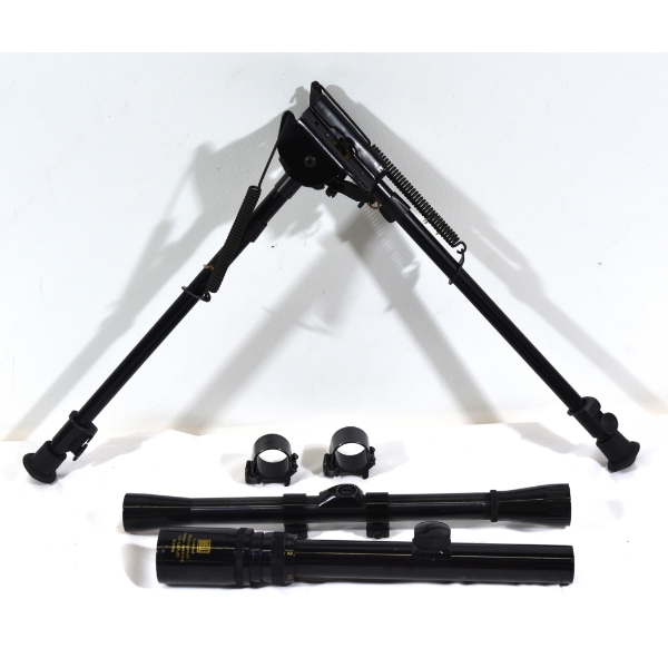 2 Rifle Scopes & Bi-Pod