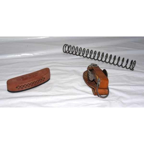 Box Lot - Hunting Shotgun Recoil Pad - Large Spring -Vintage Camping Utensils 