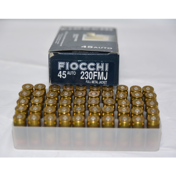 50 Rounds Fiocchi .45 ACP 230 Grain FMJ Caliber Ammunition