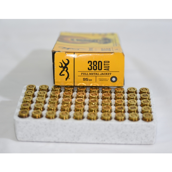 50 Rounds Browning 380 Auto 95gr FMJ Ammunition 