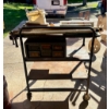 Image 5 : vintage industrial Metal Rolling Cart with Assorted Contents 
