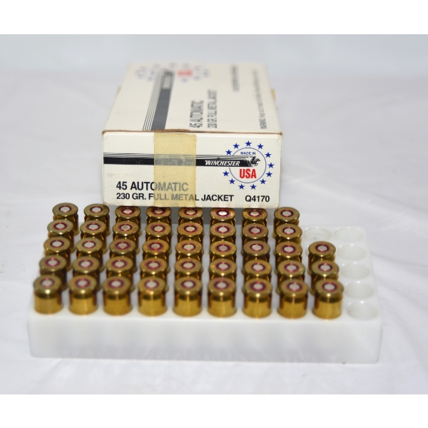 43 Rounds Winchester .45 ACP Caliber FMJ 230 Grain Ammunition