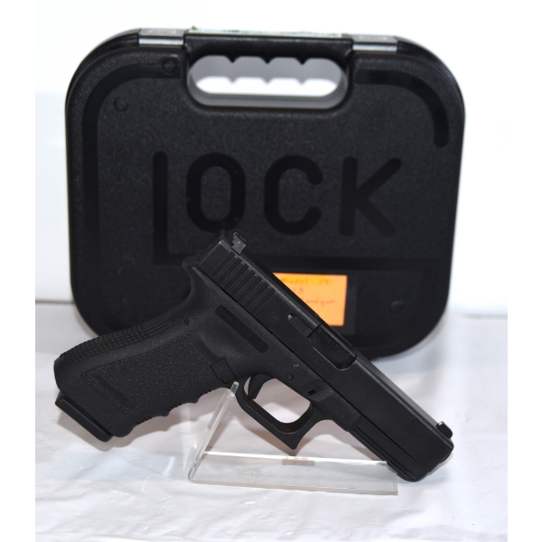 Glock 17 Semi Automatic 9mm Caliber Handgun With Trijicon Night Sights & Case