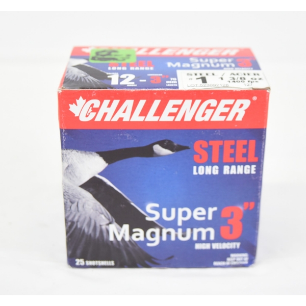 25 Rounds Challenger 12 Gauge 3" #1 Steel Ammunition