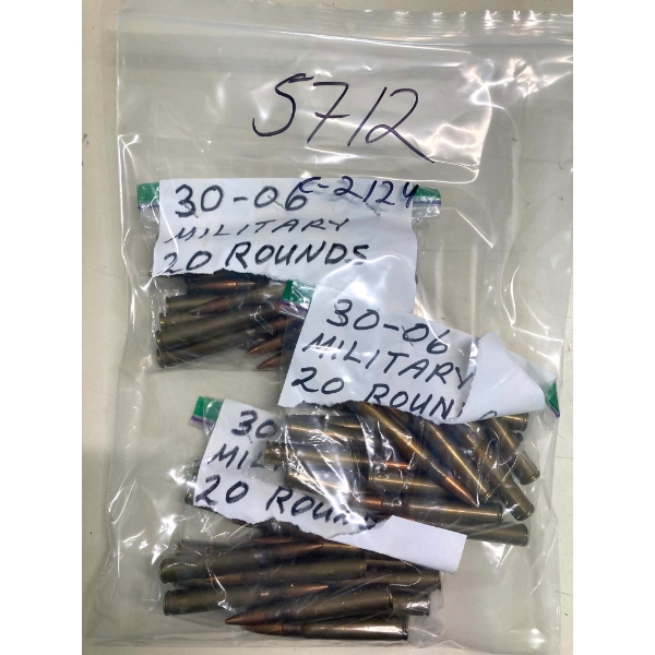 60 Rounds Assorted Brands 30-06 Caliber Reloaded Ammunition