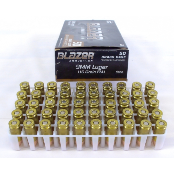 50 Rounds CCI Blazer 9mm Luger 115gr. FMJ Ammunition
