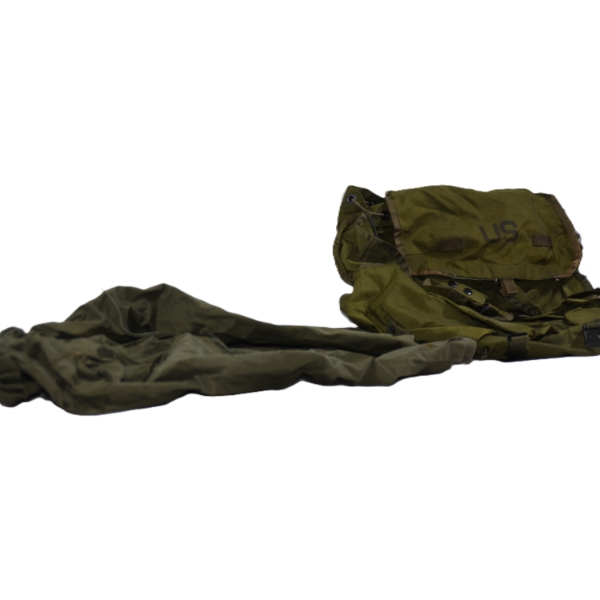 Vintage US Army Military Back Pack & Waterproof Clothing bag 