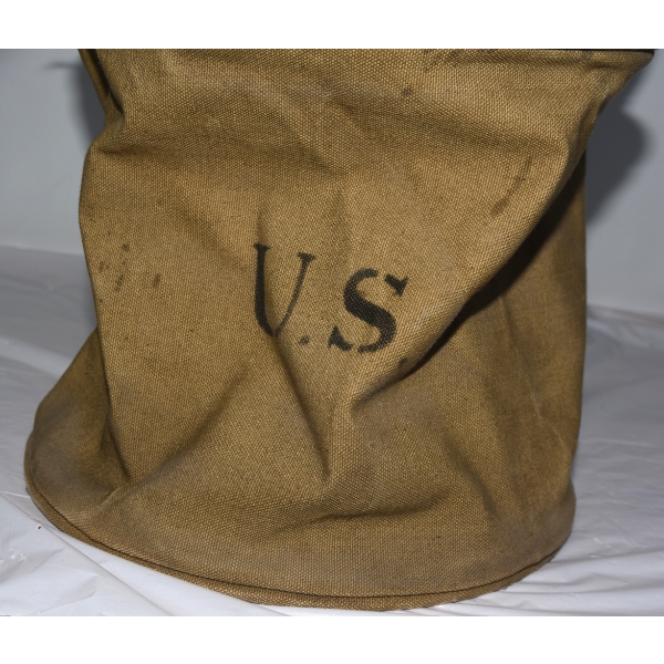 U.S. Military Canvas Bucket/Bag w/ Rope Tie WWII Era