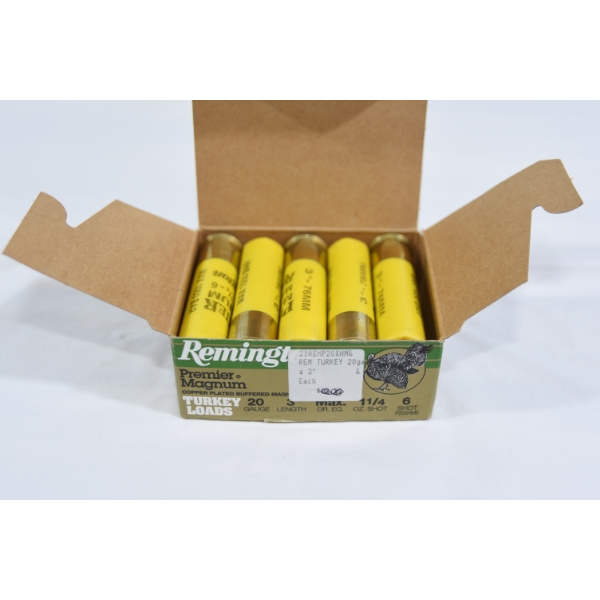 10 Rounds Remington 20 Gauge 3" #6 Shot Ammunition 