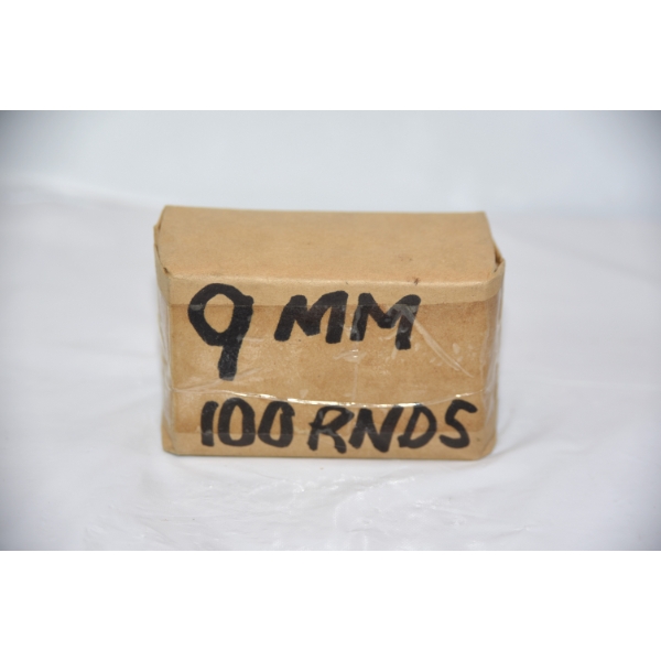 100 Rounds Unknown Brand 9mm Ammunition 
