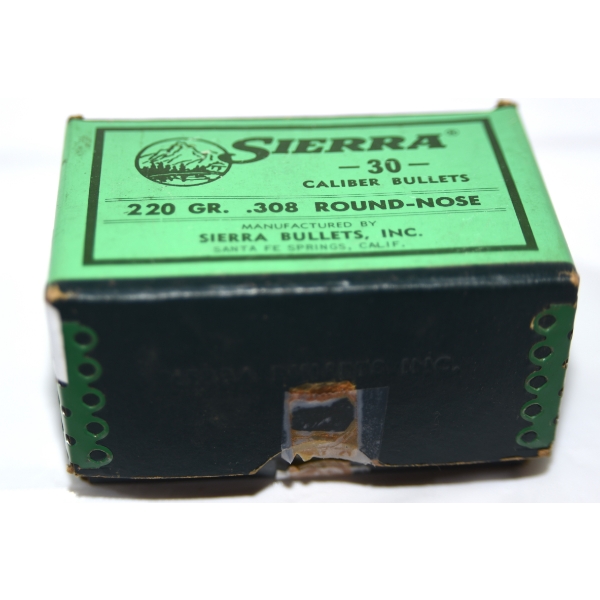101 Pieces Sierra 30 Cal 220gr RN Bullets