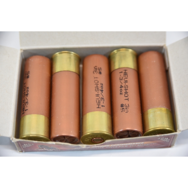 5 Rounds Hevi- Shot 12 Gauge 3" #5 Shot Ammunition