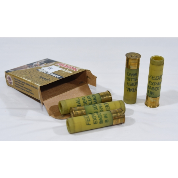 5 Rounds Federal 20 Gauge 3" HP Slug Ammunition 