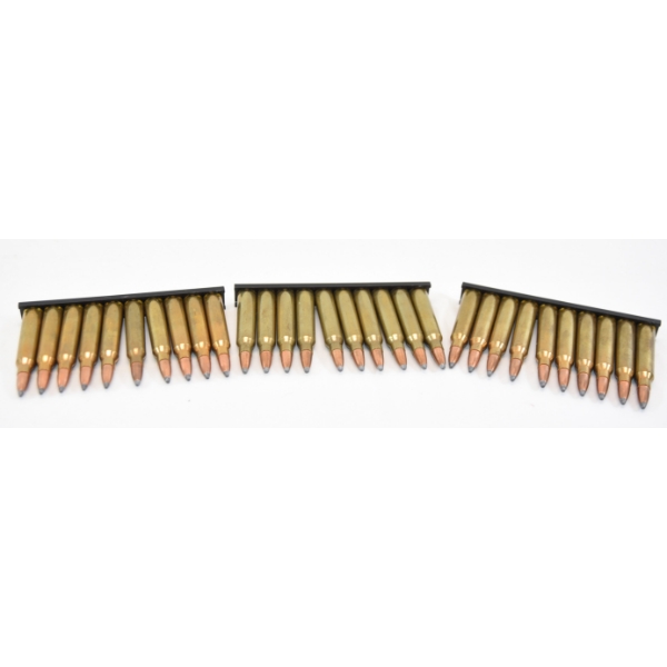 30 Rounds Assorted Brands 5.56 Caliber Lead Point Rifle Ammunition In Stripper Clips