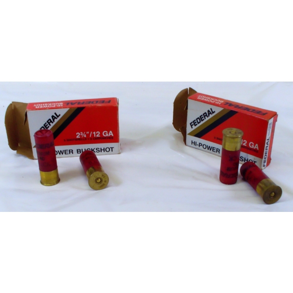 10 Rounds Federal 12 Gauge -0 Buckshot -2 3/4 Ammunition 