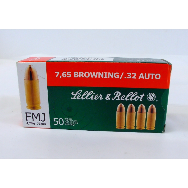 50 Rounds Sellier & Bellot .32 Auto Ammunition 