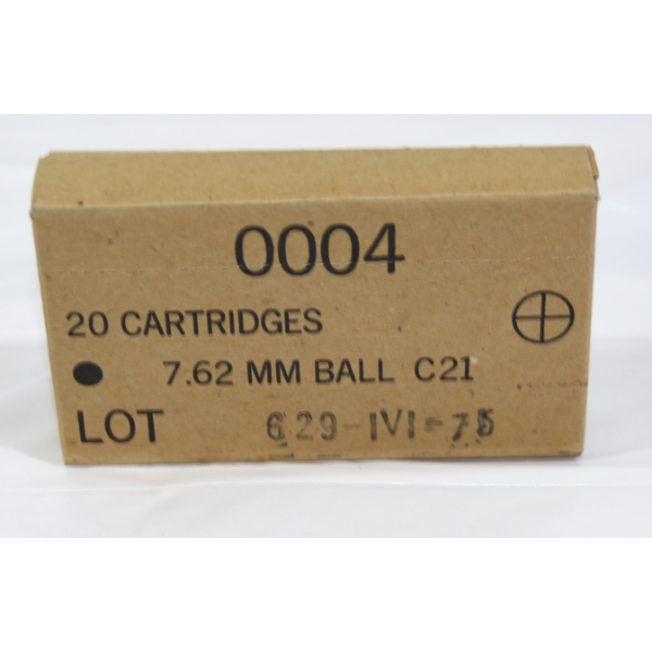 20 Rounds unknown brand 7.62mm Ball C21 Ammunition 