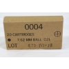 Image 1 : 20 Rounds unknown brand 7.62mm Ball C21 Ammunition 