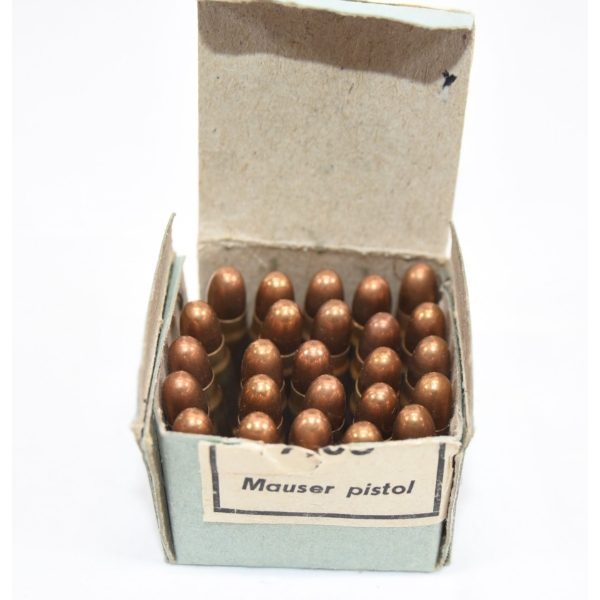 25 Rounds 7.63 Mauser (30 Mauser) F.M.J. S&B Ammunition