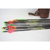 Image 6 : Leather Back Quiver & 9 Easton 340 Arrows w/ Field Points