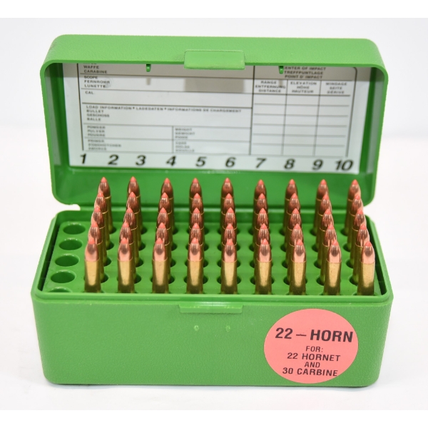 45 Rounds Winchester .22 Hornet Caliber Ammunition In Case-Gard Container