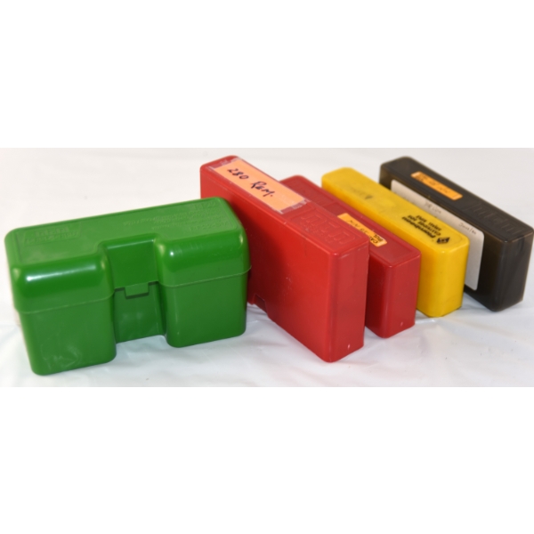 5 Assorted Plastic Ammunition Cases 