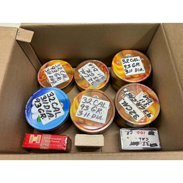 16kg Box of Assorted Brand .32 Caliber Pistol Bullets