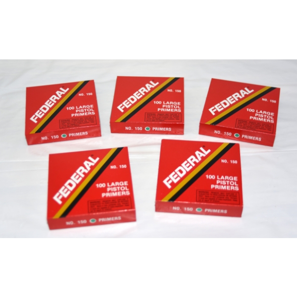 500 Pieces Federal No.150 Large Pistol Primers