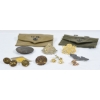 Image 1 : Box Lot US Military Pouches  & Misc. Military Badges & Belt Buckle