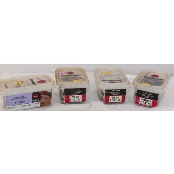 4 Containers of Assorted Nails