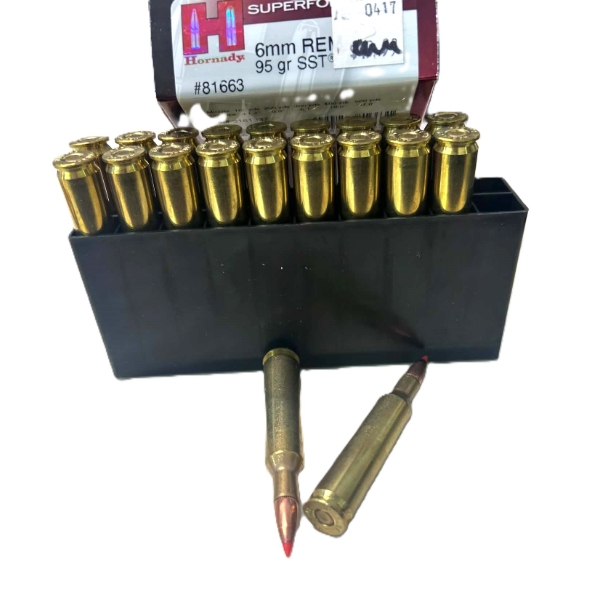 20 Rounds Hornady 6MM Rem 95gr. SST Ammunition