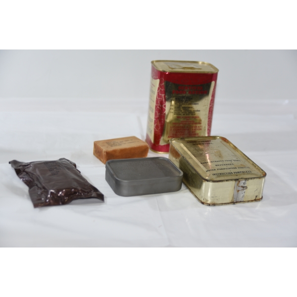 Box Lot Military Food Packets & Soap