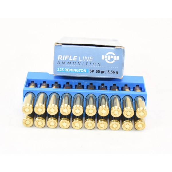 20 Rounds PPU 223 Rem 55gr PSP Factory Ammunition
