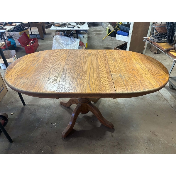 Oak Double-pedestal Extendable Dining Table