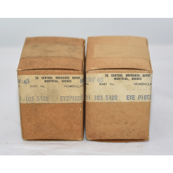 Pair Of Eye Pieces From Central Ordnance Depot Montreal Quebec - Excellent Condition