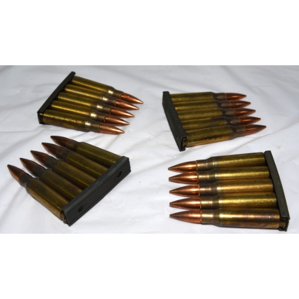 20 Rounds 308 Nato FMJ Ammo in 5 Rd Stripper Clip