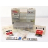 Image 1 : Box Lot of Misc Fishing Lures Includes 3 Small compartment Cases and A 2 Sided Carrying Case 